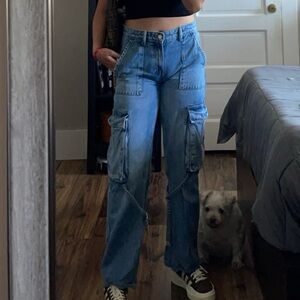 ZARA DENIM CARGO PANTS